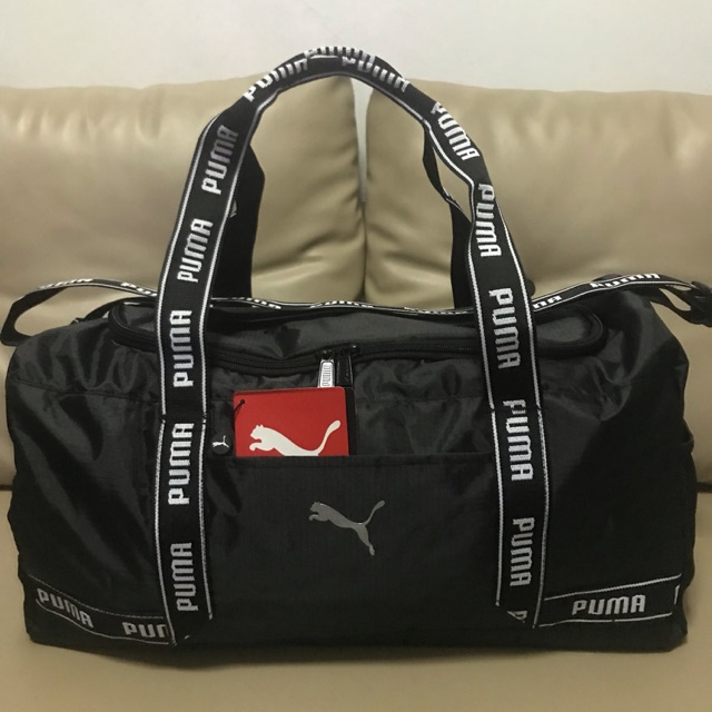 puma unisex black duffle bag