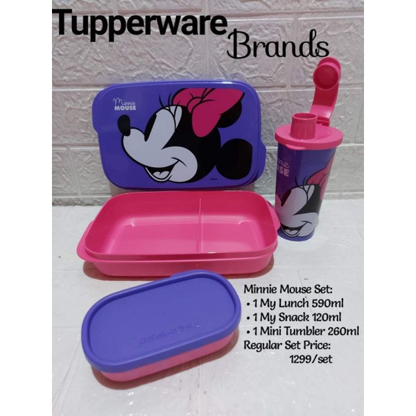 Tupperware Minnie/Mickey Mouse Lunch Set Shopee Philippines