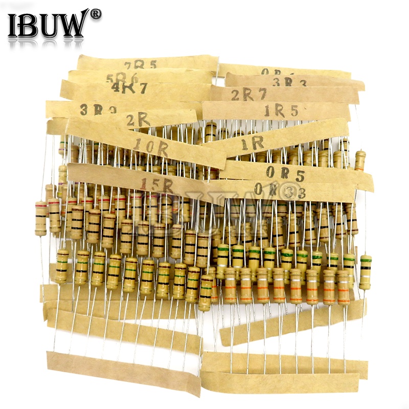 300PCS Resistor Kit 1W 5 30values X 10PCS Carbon Film Resistance 0.1