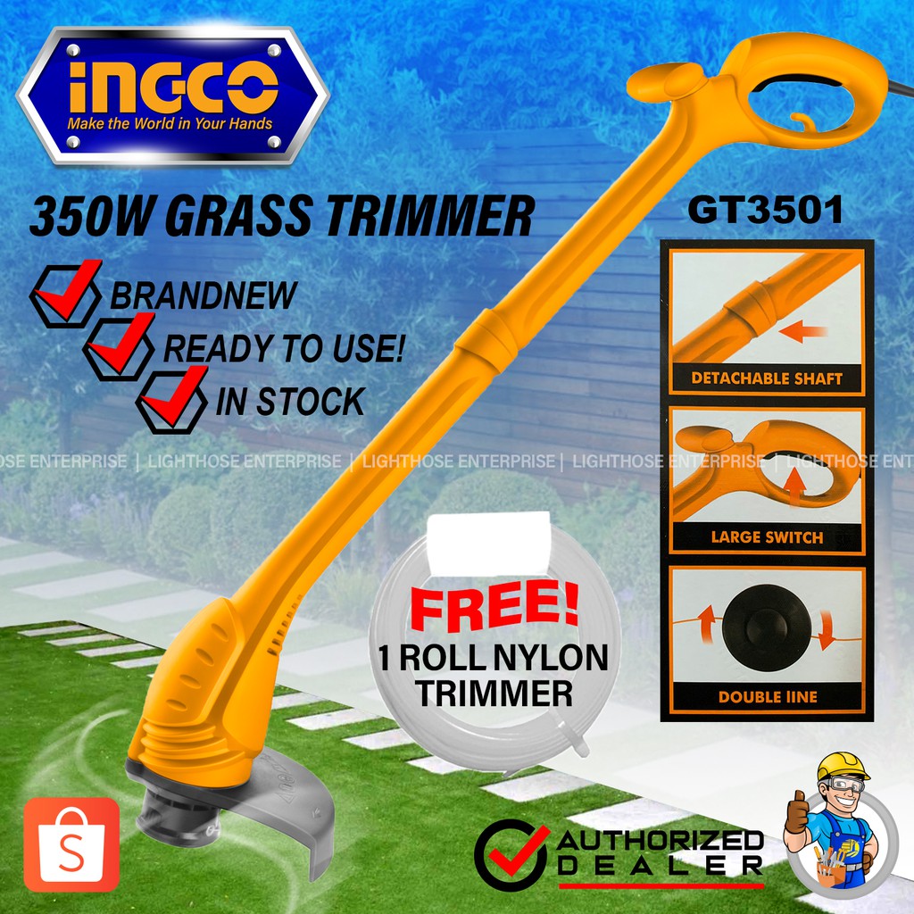 INGCO 350W Electric Grass Trimmer / Grass Cutter GT3501 w/ FREE 1