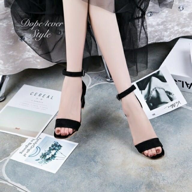 korean black sandals