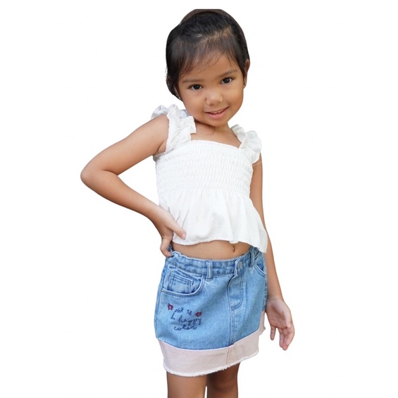 SMOCKED RUFFLES PEPLUM TOP FOR KIDS 1-3 YRS OLD