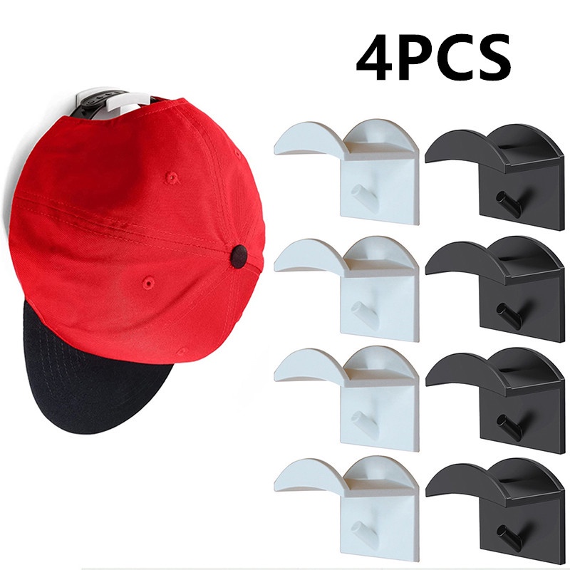 [JJCW] 4Pcs Door Hat Holder Storage Modern Hat Hooks Baseball Cap Rack Hanging Organizer Wall