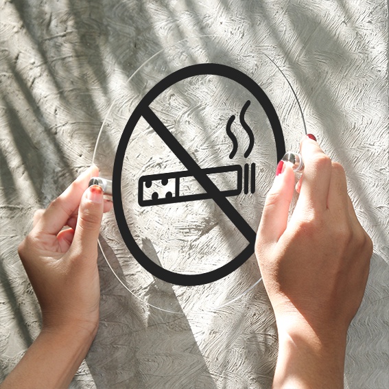 No Smoking - Clear Acrylic Pin L.