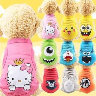 【Ready Stock】 Fashion Cartoon Pet Vest Cute Teddy Dog Clothes Spring & Summer Soft Casual Shirts for Small Dogs Cats suitable for 1-7 kg