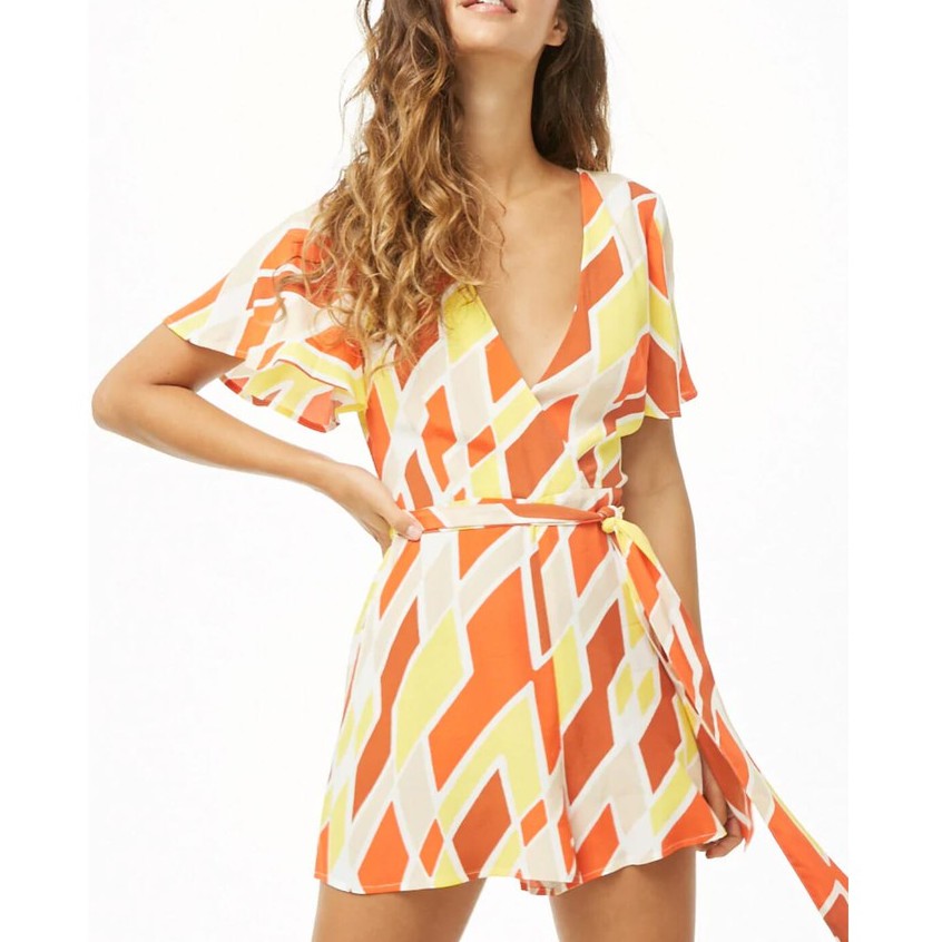 forever 21 orange romper