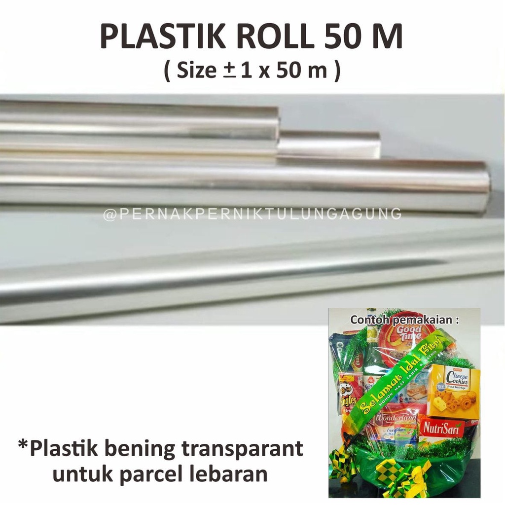 Transparent Plastic Roll 50 m Wrap Hampers Parcel Eid AlFitr Day