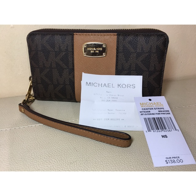 michael kors center stripe wallet