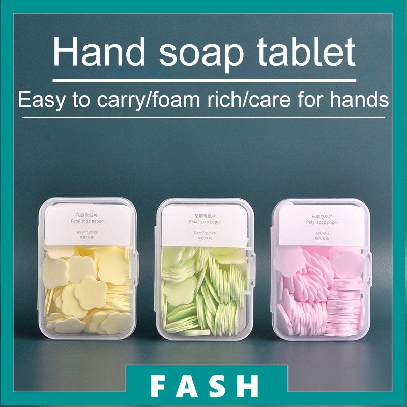 Soap Piece Travel Portable Hand Washing Piece Student Soap Paper Disposable Petal Soap Piece C1