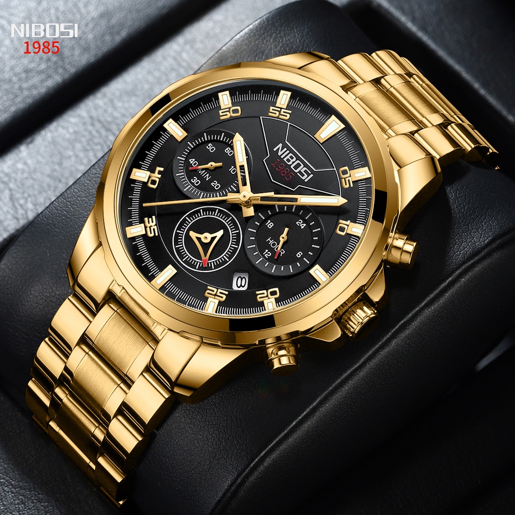 NIBOSI 2536 Luxury Men's Watch Waterproof Quartz Chronograph Luminous ...