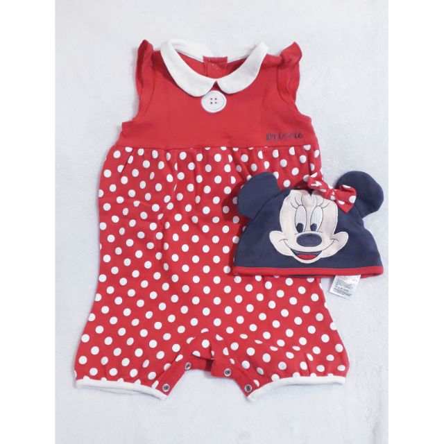  Mothercare  Minnie Mouse Romper with Bonnet Shopee 