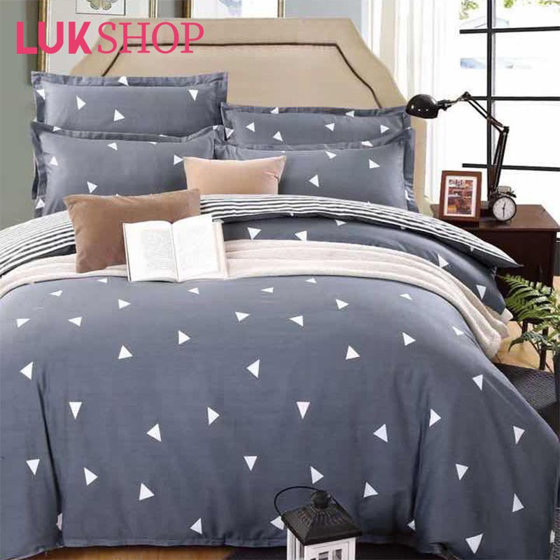 LUK 3in1 Korean Cotton Queen Size Garterized Bedsheet Set 60" * 75" * 7