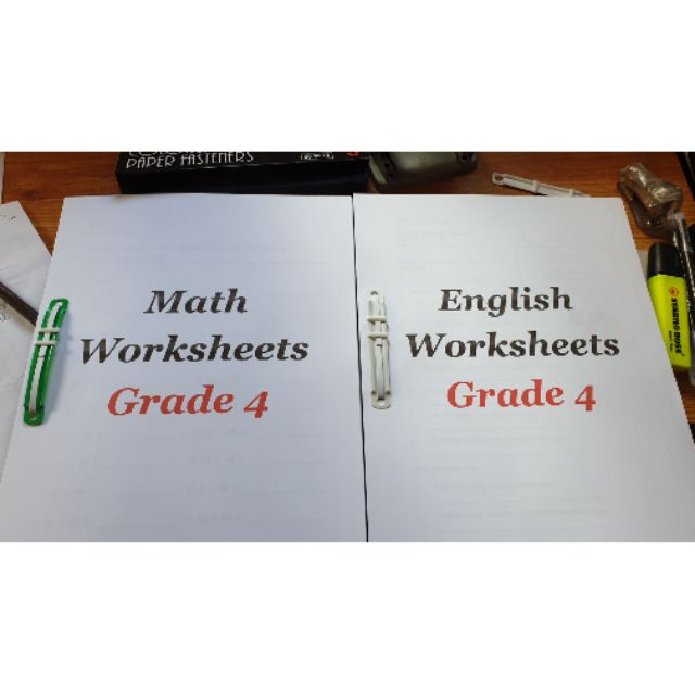 Grade 4 Worksheets Math And English With Answer Keys Shopee Philippines