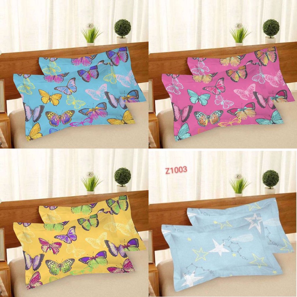 Plain pillowcase 2pcs set Cotton Sarung Bantal Cadar 