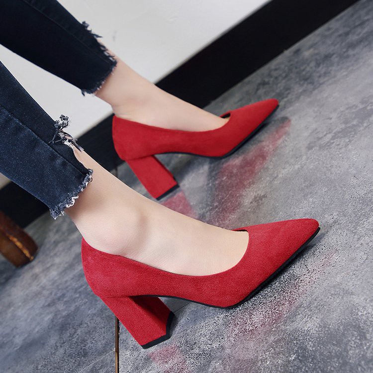 red simple heels