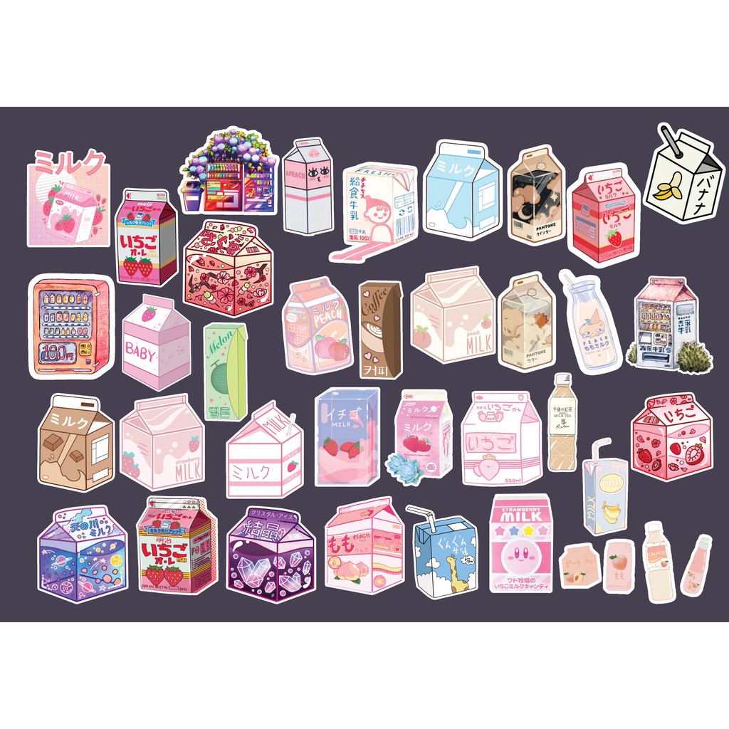 s lab japanese milk drinks premium grade cut out stickers by stickerlab shopee philippines