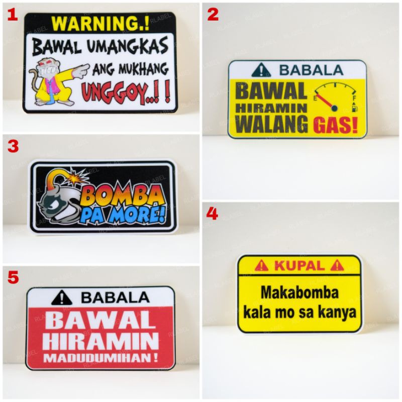 Babala Bawal Hiramin Motorcycle Stickers High Quality Wholesale