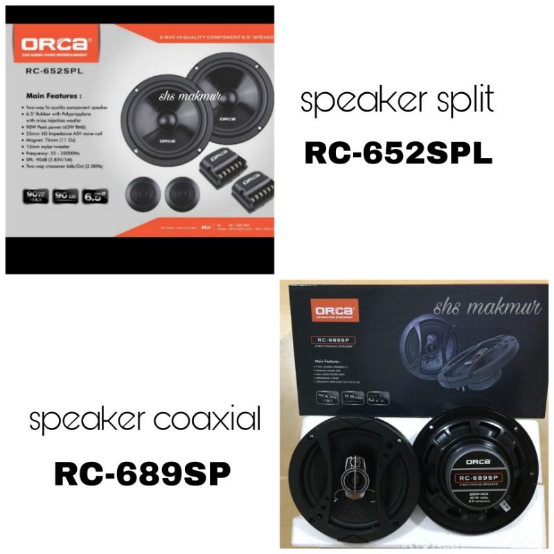 Orca RC652 SPL split Car Door speaker And ORCA RC689 SP coaxial