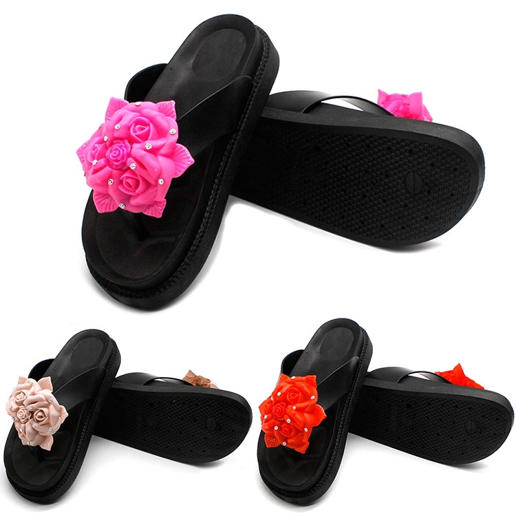 big flower flip flops