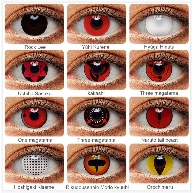Halloween Cosplay Contact Lens Cartoon Anime Eyes Naruto Uchiha Sasuke 