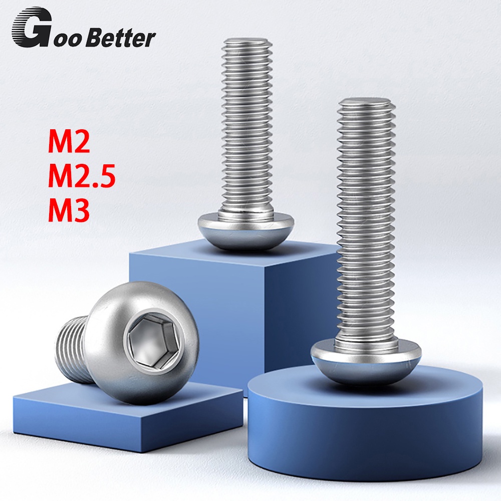 M2 M2.5 M3 Button Head Allen Hex Bolts 316 Stainless Steel Pan Head Hex