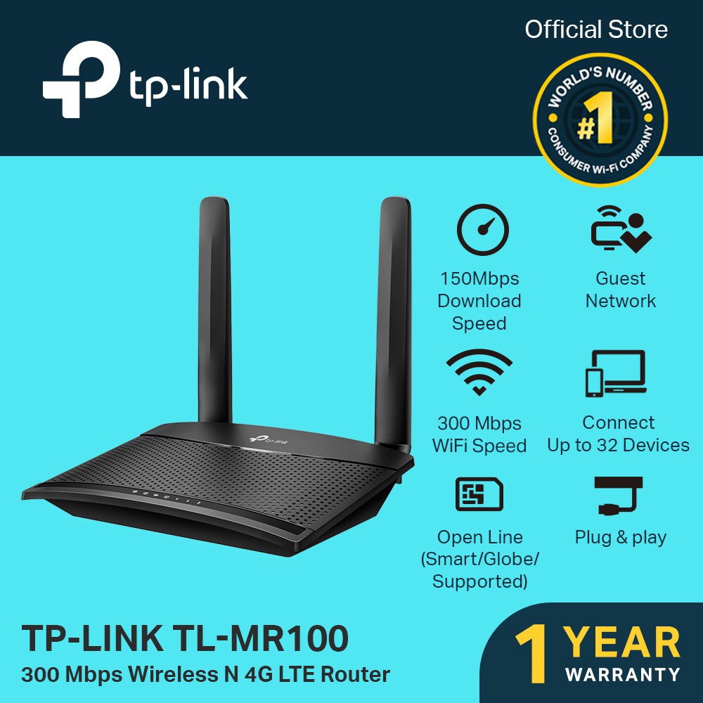Tp Link Tl Mr100 300 Mbps Wireless N 4g Lte Router Open Line Travel Router Tp Link Tplink Shopee Philippines