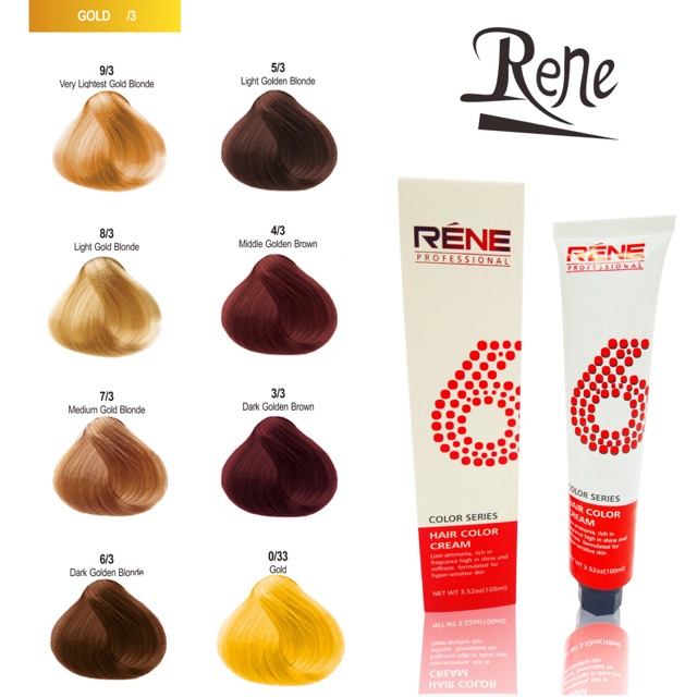 Rene Hair Color Dye Gold 0 33 3 3 4 3 5 3 6 3 7 3 8 3 9 3 Shopee Philippines