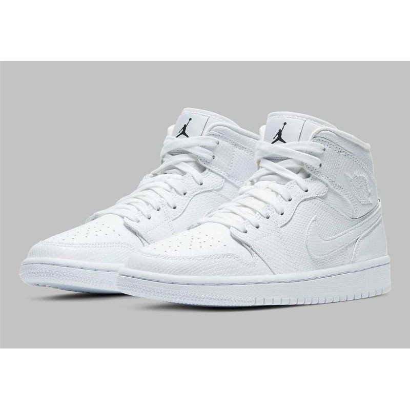 all white snakeskin jordans