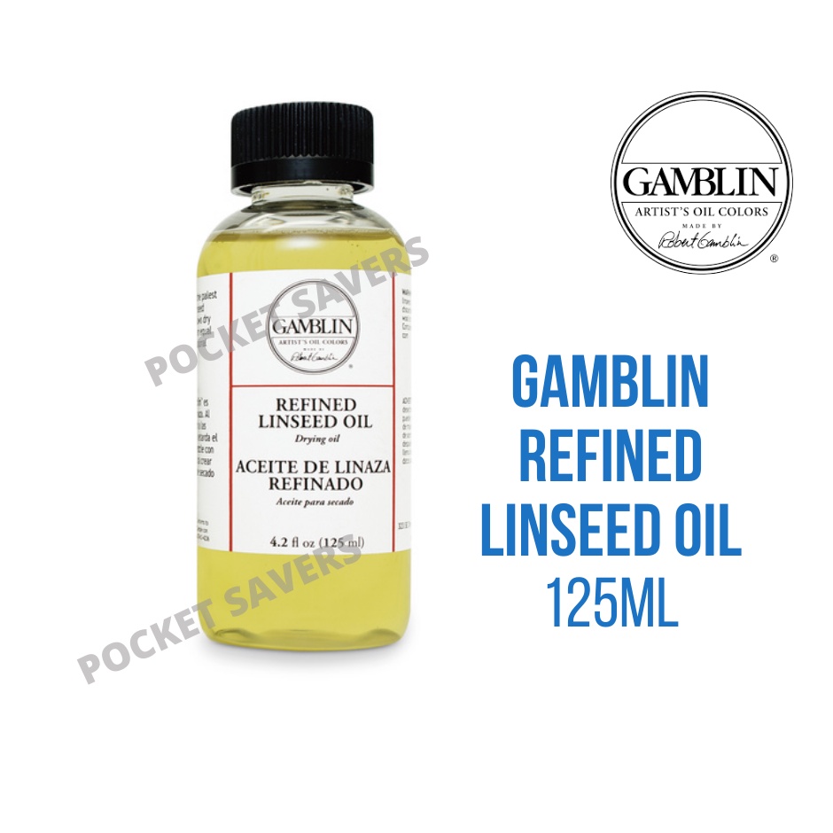 GAMBLIN Refined Linseed Oil 125 ml / 4 oz. (Oil Paint Thinner, Gloss