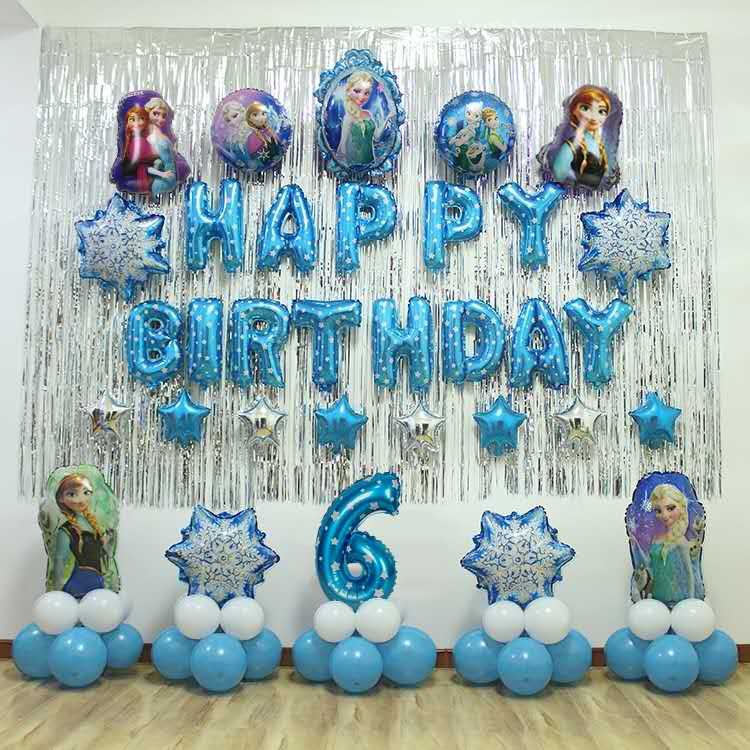 24 inches INS Frozen theme Anna and Elsa head model birthday party decorations aluminum foil balloon