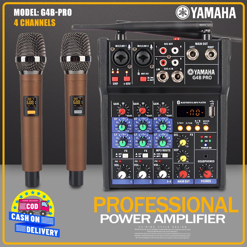 YAMAHA G4B-PRO Propesyonal na Audio Mixer May kasamang UHF wireless ...