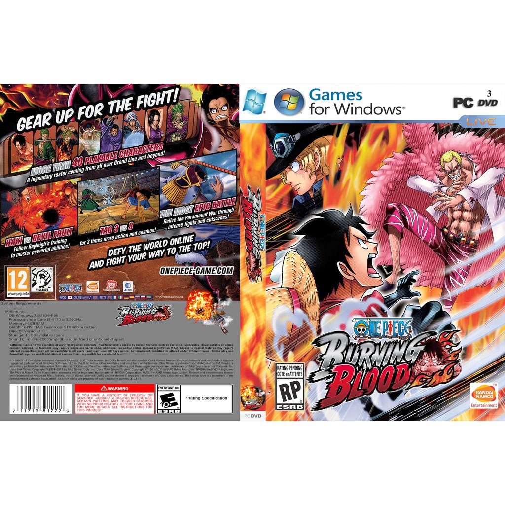 One Piece Burning Blood Pc Game Dvd Installer For Laptop And Desktop Shopee Philippines