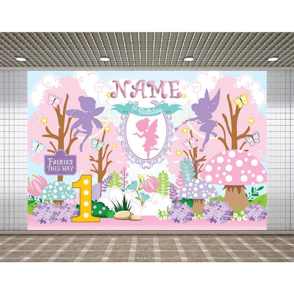 Pink Floral Fairy Butterfly Party Photography Backdrop Girl 1st Birthday  Background Wonderland Baby | Shopee Philippines