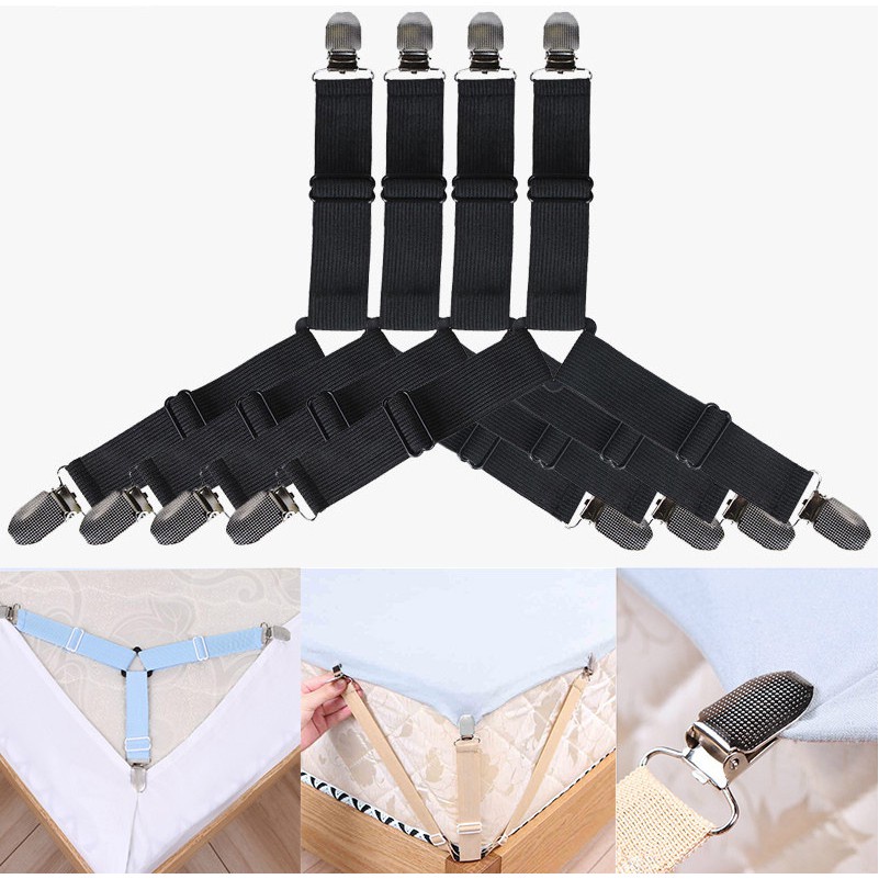 4Pcs/Set Bed Sheet Clip Holder Triangle Bed Sheet Elastic Mattress Holder Fastener Grippers