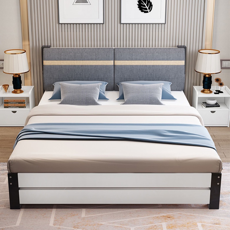 Luxury modern leather upholstered double bed frame king size latest
