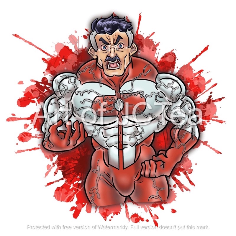 Omni-Man Omni man Nolan Invincible Sticker Blood Angry Comic Book Anime