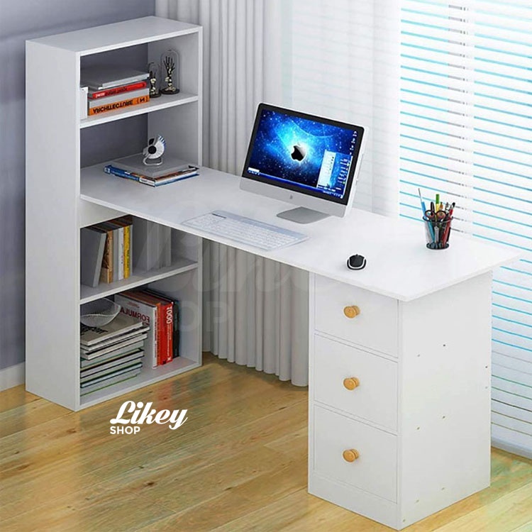 LKS Computer Study Gaming Desk Table with 3 Drawers & 4 Tier ...