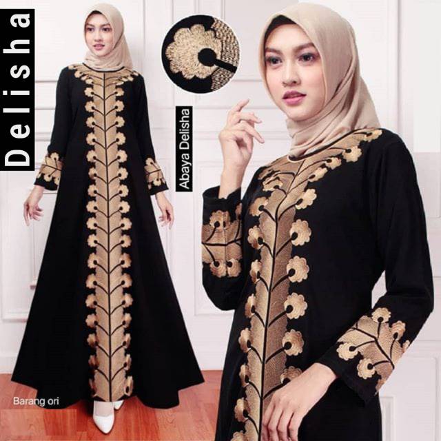 Gallery Abaya Exclusive Abaya Embroidery Delisha | Shopee Philippines