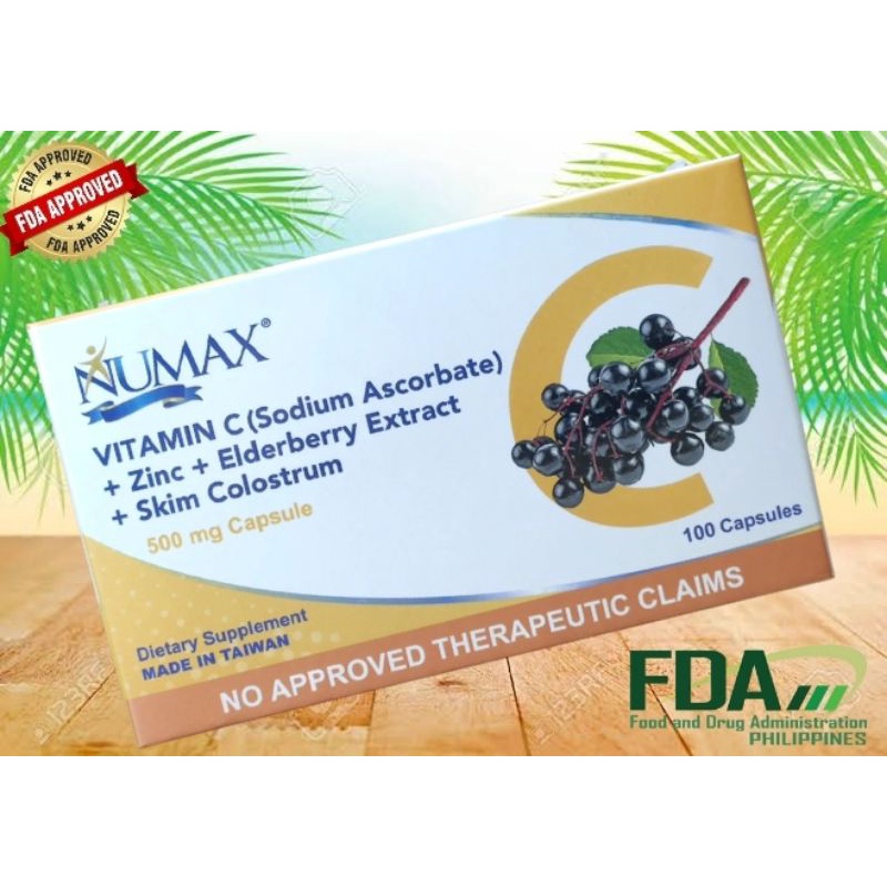 NUMAX (Vitamin C Sodium Ascorbate) +Zinc+Elderberry Extract+Skim