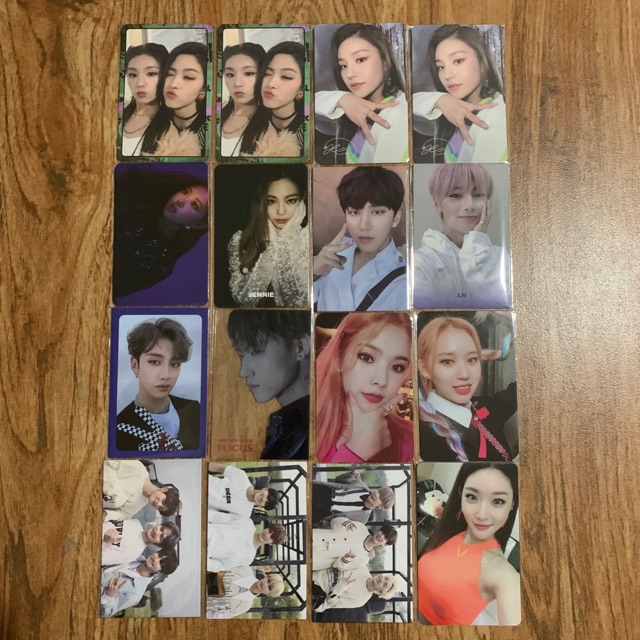 kpop official pcs photocards (itzy, blackpink, stray kids, got7, weki