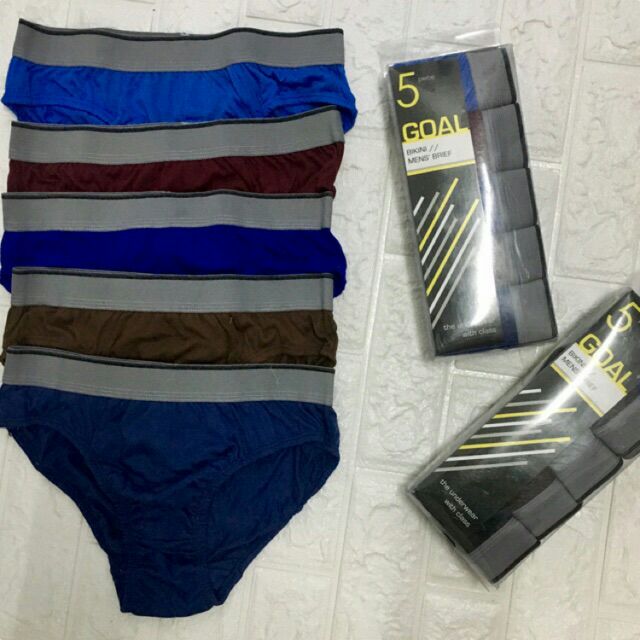 Goal Bikini Brief For Men 5pcs In 1 Pack Assorted Color Shopee Philippines