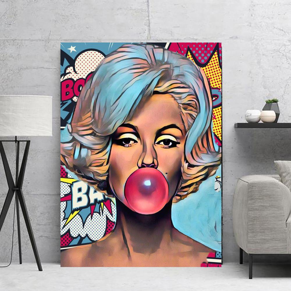 Canvas Painting Pop Culture Wall Art Bubble HD Printing Marilyn Monroe Poster Graffiti Home Decor For Bedroom Modular Pictures