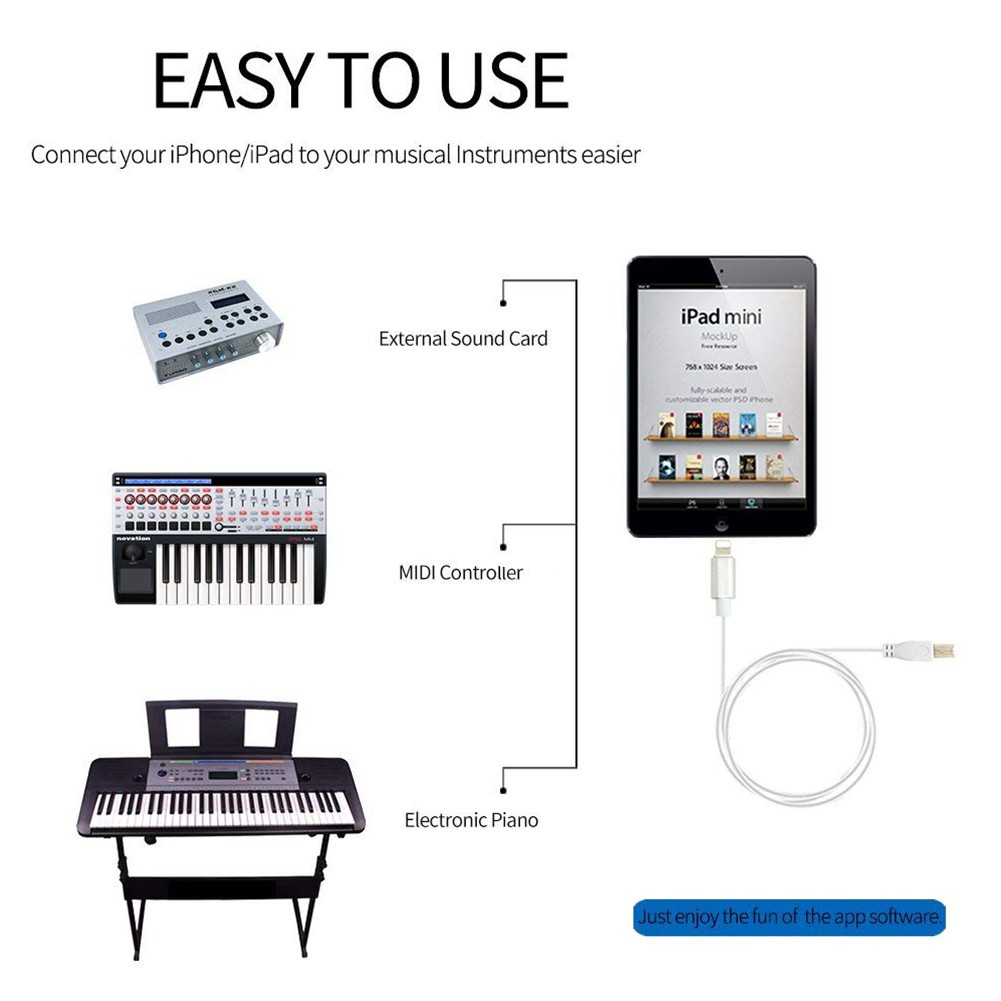 USB  Cable Midi controller for iphone / ipad cable for 1 | Shopee  Philippines