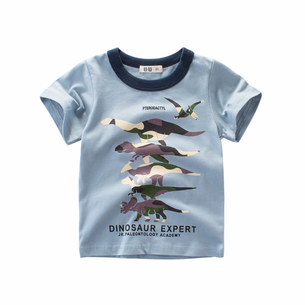 Kids Boys Casual Tops Dinosaur Printed T Shirt Yellow 2 9yrs Shopee Philippines - dinosaur tummy roblox t shirt