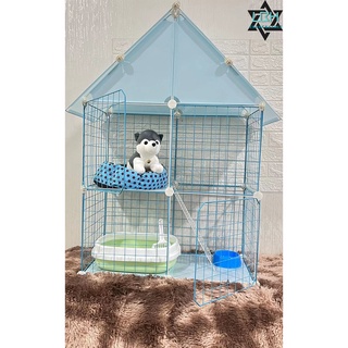 Screwless DIY Pet house Metal Net Frame Pet Dog Cat Rabbit Cage Game Fence 4 colors to choose