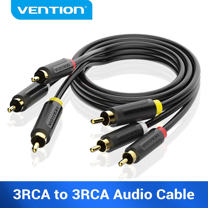 Vention 3RCA to 3 RCA Cable Audio Video Male to Male AV Cable Gold