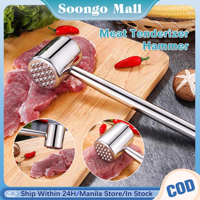 Meat Tenderizer Hammer Stainless Steel Dual Head Kitchen Meat Pounder