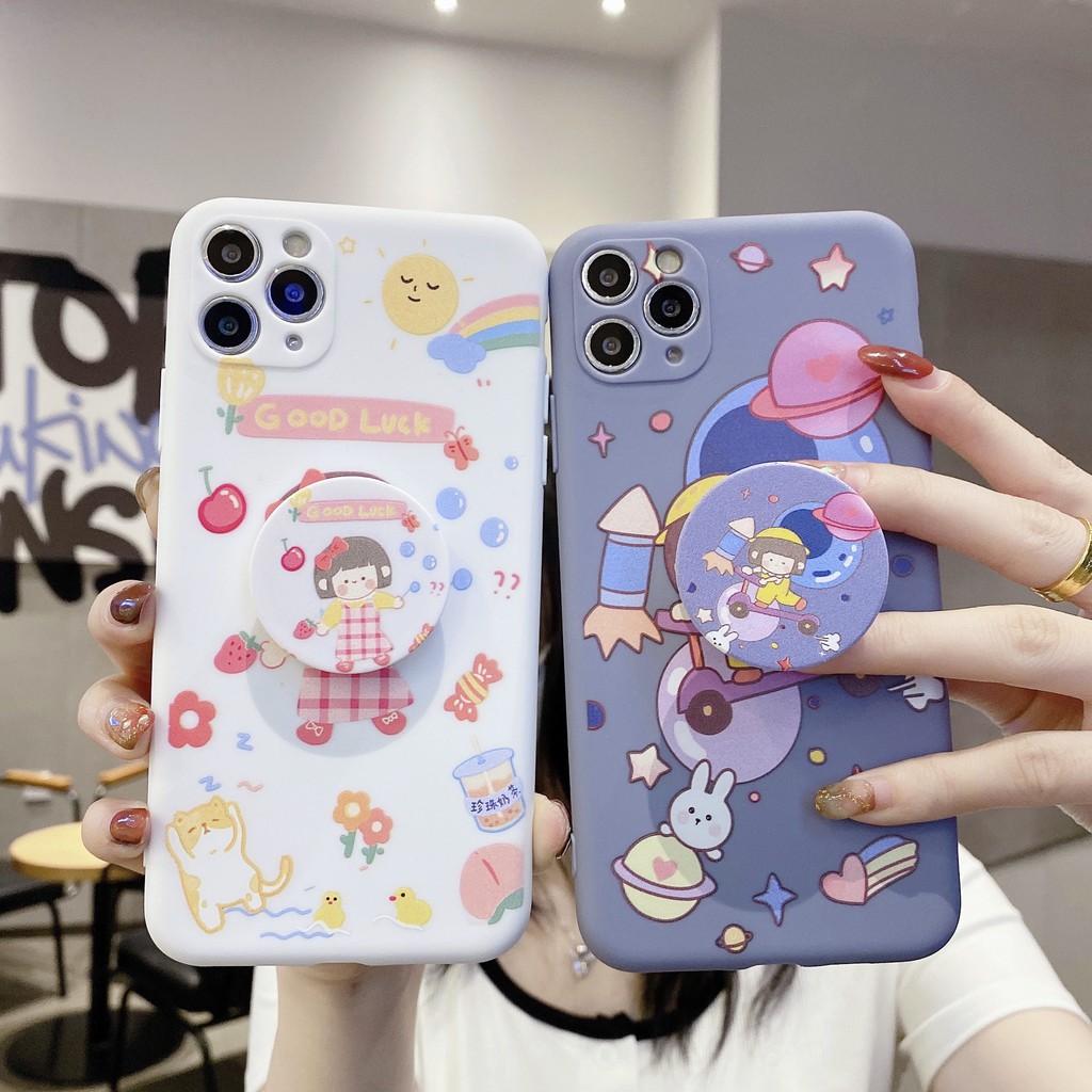 Skateboard Girl Case With Popsocket Iphone 6s Plus 6 7 8 Plus X Xs Xr Xsmax 12 11 Pro Max Shopee Philippines