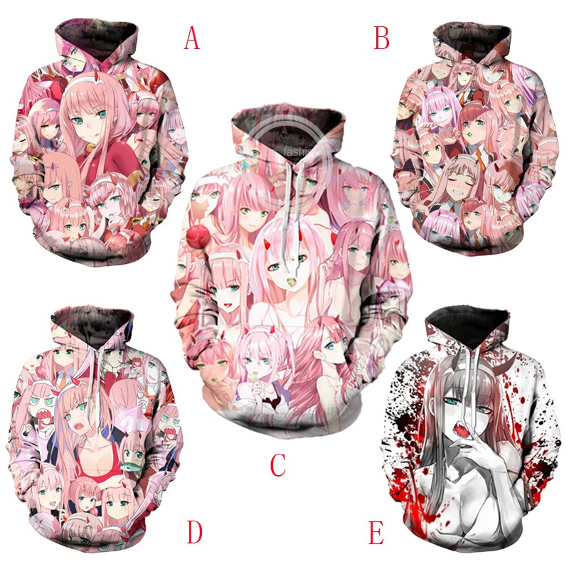 ahegao zero two hoodie