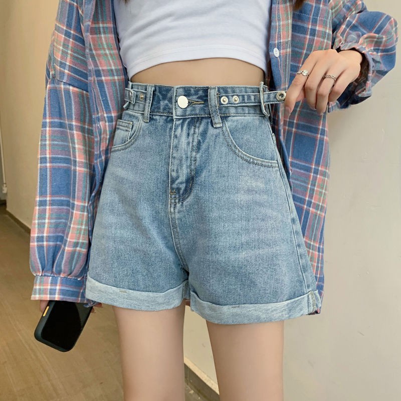 【现货/高腰裤】[New products in stock] High waist slim denim shorts female ...